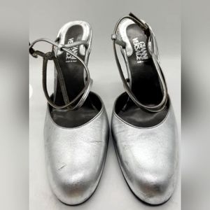 Women's Gianni Versace silver disco heels vintage sexy 36 5.5
